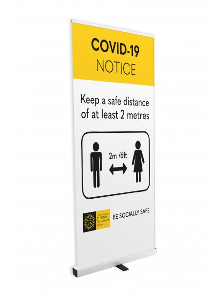 Covid-19 Printed social Distance Eco Roll up Banner 800mmx 1000