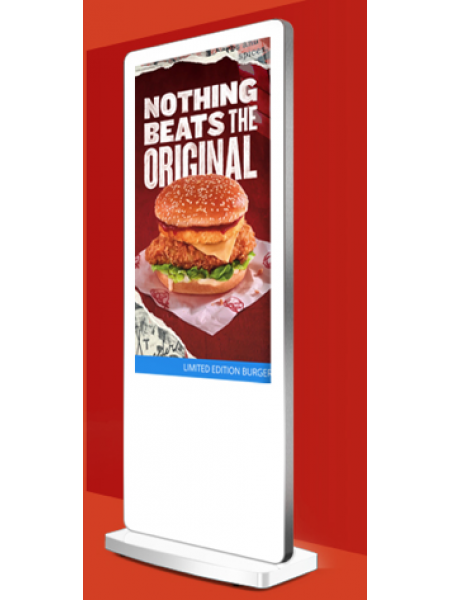 Android WHITE Freestanding Digital Posters 50"