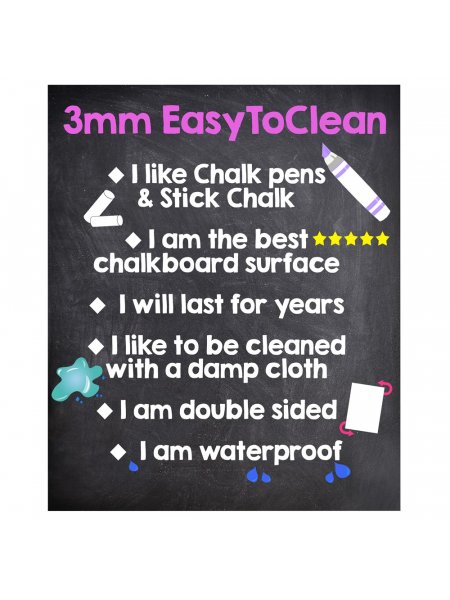 Unframed Easy to Clean A0 Chalk Board